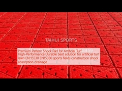 कृत्रिम घास के लिए प्रीमियम पैटर्न शॉक पैड उच्च प्रदर्शन कृत्रिम घास घास के लिए टिकाऊ सबसे अच्छा समाधान EN:15530 EN15330 खेल के मैदानों निर्माण शॉक अवशोषण जल निकासी
